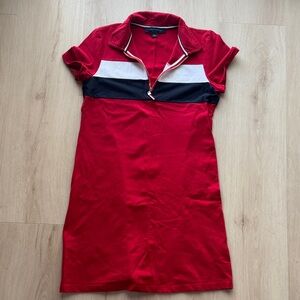 SOLD
Tommy Hilfiger Red Mini Dress with Black and White Stripes